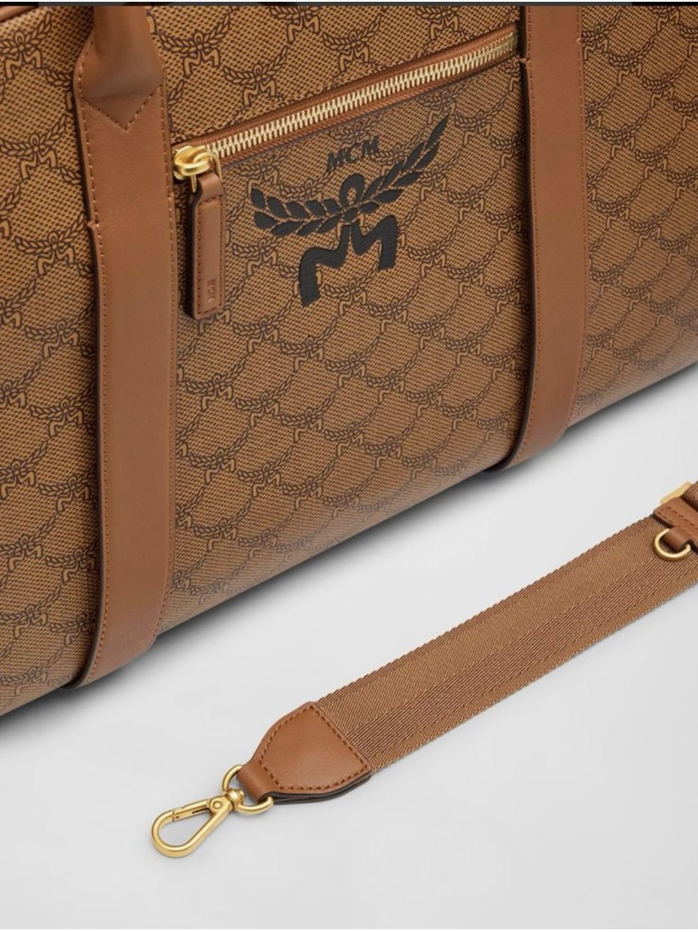 MCM Lauretos XL Ottmar Sports/Duffle/Weekender Bag in Cognac - Picture 9 of 16